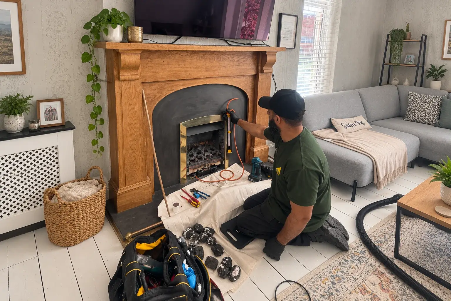 Fireplace Renovation in a Cozy Living Room