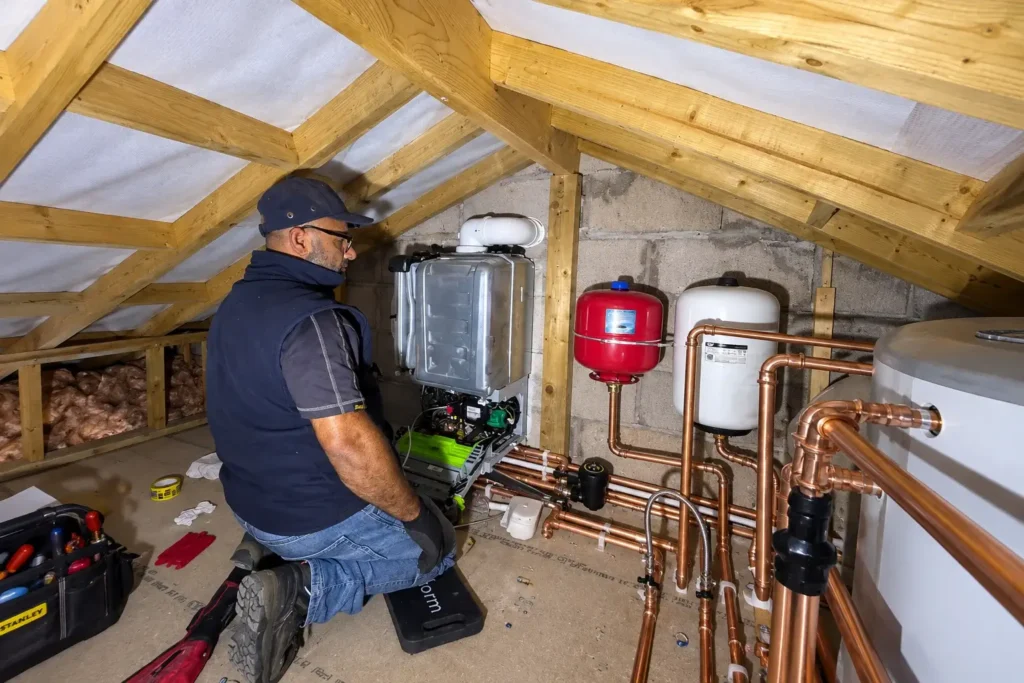 Attic Boiler Repair and Copper Pipework