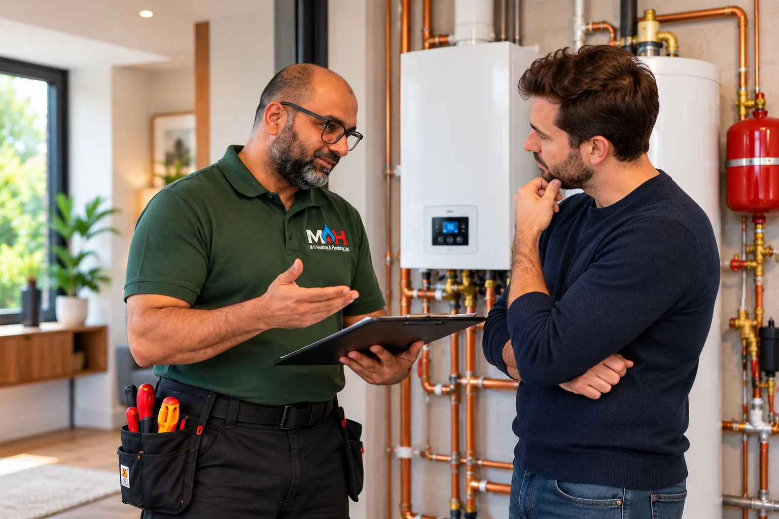 Heating System Consultation in a Modern Home